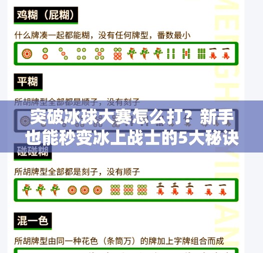 突破冰球大赛怎么打？新手也能秒变冰上战士的5大秘诀！突破冰球大赛怎么打