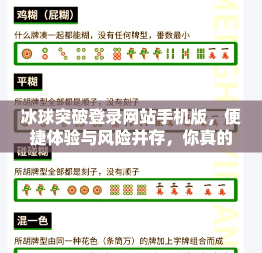 冰球突破登录网站手机版，便捷体验与风险并存，你真的了解它吗？冰球突破登录网站手机版
