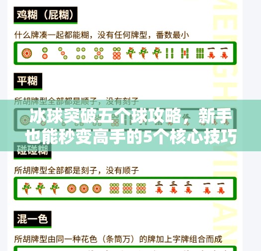冰球突破五个球攻略，新手也能秒变高手的5个核心技巧！冰球突破五个球攻略